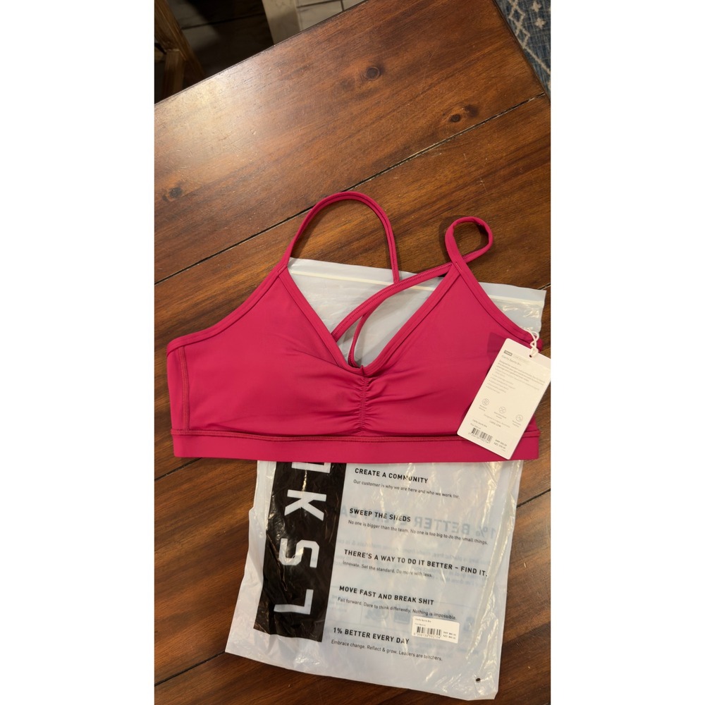 LSKD Clarity Sports Bra Plum Berry Pink Size M New With Tags